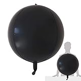 Eanjia Round Black 4D Large Foil Balloons 2 Count