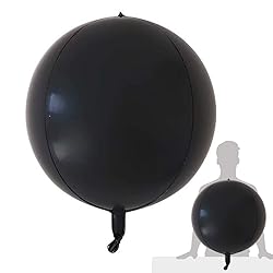 Eanjia Round Black 4D Large Foil Balloons 2 Count
