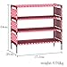 FKUO Shoes Shelf Easy Assembled Non-Woven 4 Tier Shoe Rack Shelf Storage Organizer Stand Holder Keep Room Neat Door Space Saving (Pink, 57.5 x 26 x 64cm)
