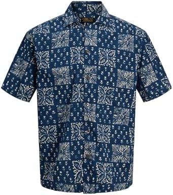 Print Jprblulyon T-Shirt imprimé Dobby S/S Sn, Sky Captain, S Hommes