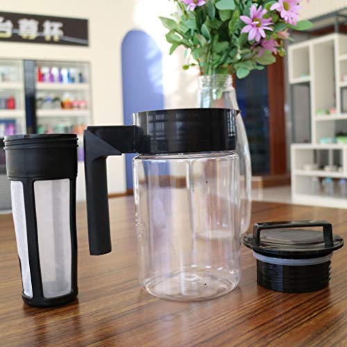 Elaco Coffee Kettle,900ML Cold Brew Iced Coffee Maker Airtight Seal Silicone Handle Coffee Kettle (Random)