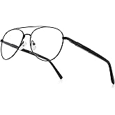 RB.Pilot Classic Aviator Reading Glasses for Men Women Light Blocking Computer Readers Spring Hinge Metal Frame Acetate Legs