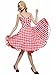 Maggie Tang Women's 1950s Vintage Rockabilly Dress Red Checks Size L
