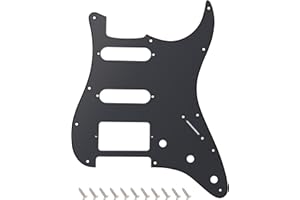 Banworks 1 Ply Strat HSS Pickguard 11-Hole Electric Guitar Pickguard SSH Scratch Plate for USA/Mexican Fender Modern Style Standard Stratocaster ST JT/HB-02 Matt Black