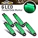 Partsam 5X 12V 6 LED Truck Bus Boat Car Trailer Side Marker Parking Light Lamp Green, 3.8