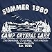 Crazy Dog Men's T Shirt Camp Crystal Lake 1980 Spooky Halloween Horror Movie Slasher Jason Shirt Flick Film Buff 80's Movie Graphic Novelty Tee (Heather Navy) - L