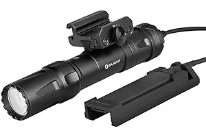 OLIGHT Odin 2000 Lumens Picatinny Rail Mounted Rechargeable Tactical Flashlight with Remote Pressure Switch, 300 Meters Beam Distance, Powered by Battery(Black)