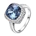 Yoursfs Rings,Blue Crystal Statement Rings,18K White Gold Plated Fashion Jewelry,Big Stone Women Cocktail Rings