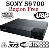 SONY BDP-S6700 2k/4k Upscaling - Bluetooth- 2D/3D - Wi-Fi - Multi System Region Free Blu Ray Disc DVD Player 100-240V