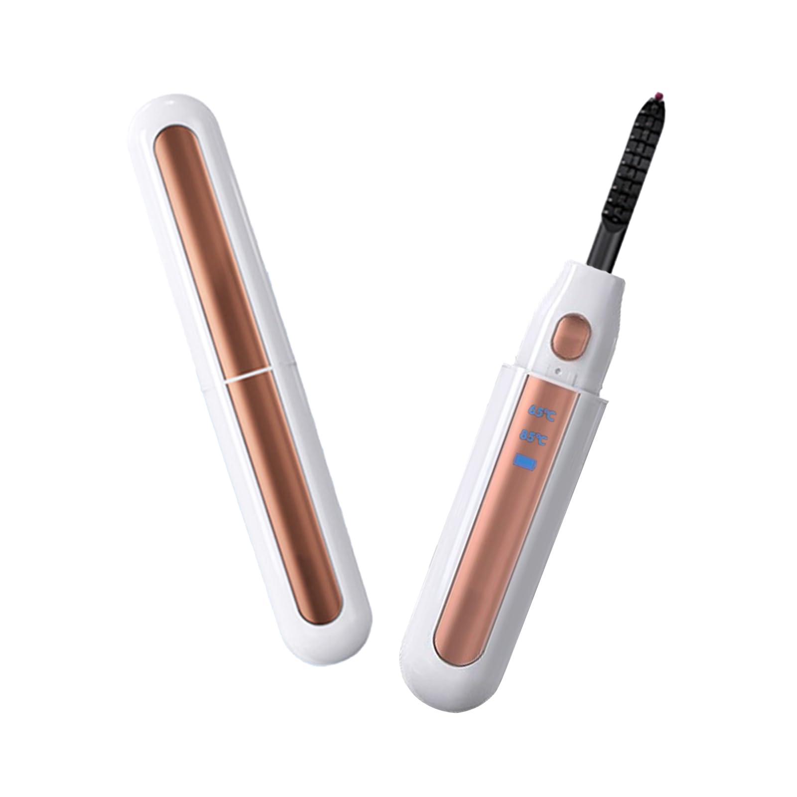 Heated Eyelash Curler, Portable Makeup Electric Eyelash Curling, Professional Heated Eye Lash Curler for Makeup Beauty Styling Curling Tools Beauty Tools for Women(White)