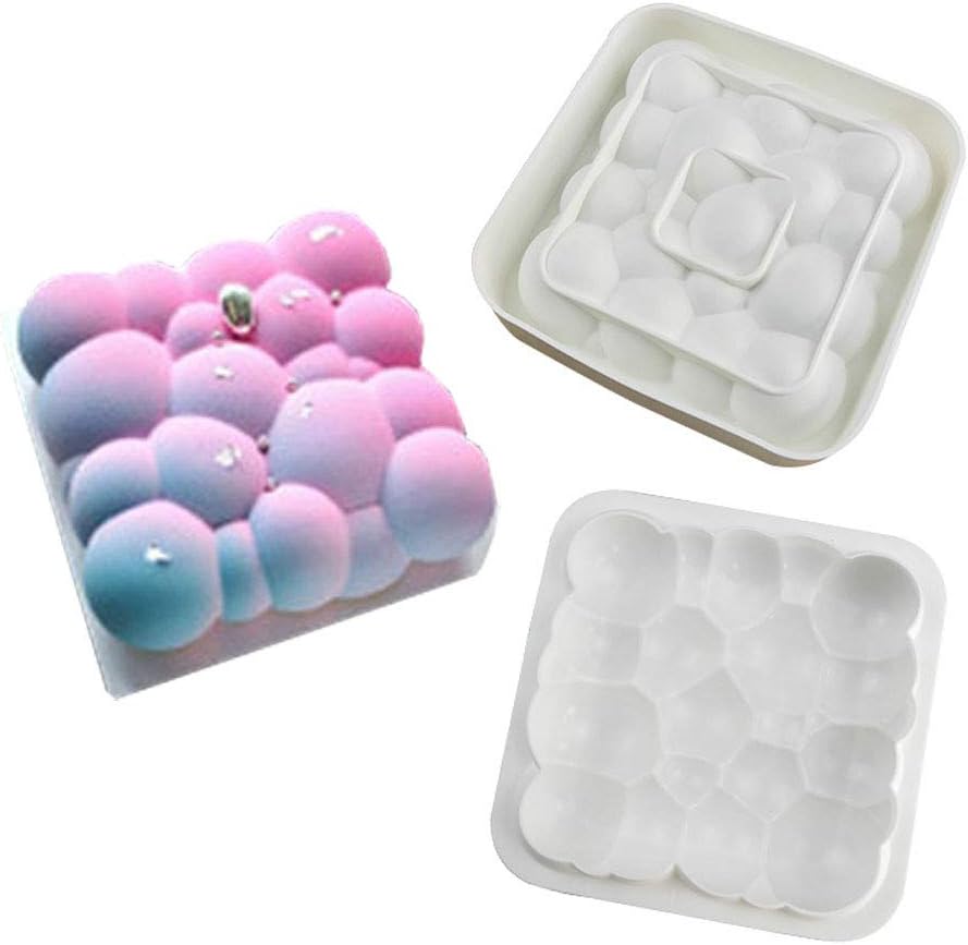 1 pcs 3D Bubbles Sky Cloud Silicone Cake Mold White Color, Baking Mold, Mousse Chiffon Pastry Cakes, pan, Biscuit, Candy, ice Cream, Jelly, Brownie, Cookie