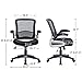 Kerms Ergonomic Adjustable Swivel Office Chair With Lumbar Support and Rollerblade Wheels-Mid Back With Breathable Mesh-Thick Seat Cushion-Flip Up Arms,Desk Chair Black