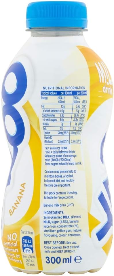 YAZOO Banana Milkshake Milk Drink, High in Protein & Calcium, 300 ml (Pack of 12) - Image 3
