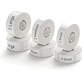NIIMBOT D11 Label Maker Tape 6Rolls White Label Paper 0.59" X 1.97" 0.47" X 1.57" 0.47" X 0.87", Compatible for NIIMBOT D11 D110 Label Printer, L M S White Labels 6-Roll