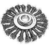 Katzco Rust/Paint Wire Wheel Remover - 4 1/2 Inch Heavy Duty and Durable Knotted Wire Wheel - Removes Paint, Rust and Corrosion