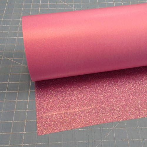 Siser Glitter HTV 20" x 5ft Roll - Iron on Heat Transfer Vinyl (Translucent Pink)
