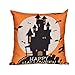 Antner 4 Pack Happy Halloween Throw Pillow Case Square Cushion Cover Bat Pumpkin Witch Spider, 18 X 18 Inch