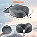 ZAMAT Breathable & Comfortable Memory Foam Travel Neck Pillow, U-Shaped Adjustable Airplane Car Flight Pillow, 360-Degree Head Support, Machine Washable | Travel Kit with Earbuds & 3D Eye Mask (Gray)