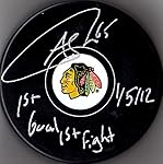 Andrew Shaw "1st Goal 1st Fight 1/5/12" Autographed Signed Chicago Blackhawks Puck