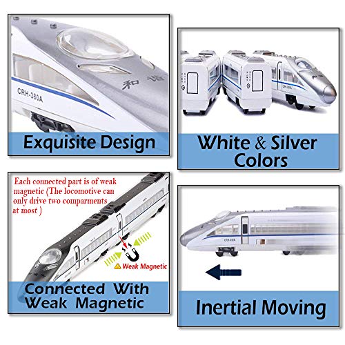 image for MinYn Diecast Train Toy Set High Speed Bullet Train Express Magnetic P
