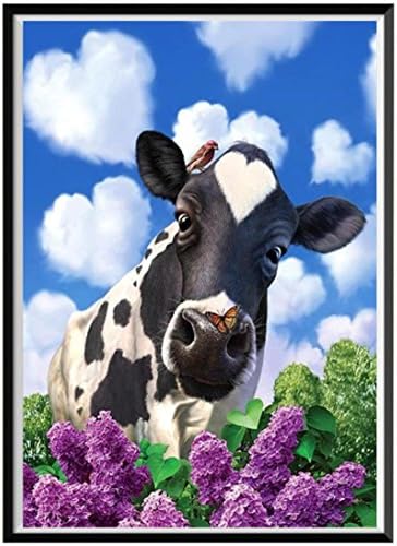 Franterd Lovely Animal - Cows, DIY 5D Diamond Painting Kit, Cross Stitch Craft Kits Rhinestone Embroidery Wall Stickers Pasted Picture Drawing for Living Room Craft Home Wall Decor