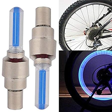 ZIGLY LED Fireflys Wheel Valve Cap for Bicycle, Motorcycle and Cars Set 2 Pc,Blue