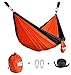 CUTEQUEEN TRADING Double Nest Ultralight Portable Outfitters Parachute Nylon Fabric Hammock For Travel Camping,Backpacking,Kayaking,Color: Crimson/Black
