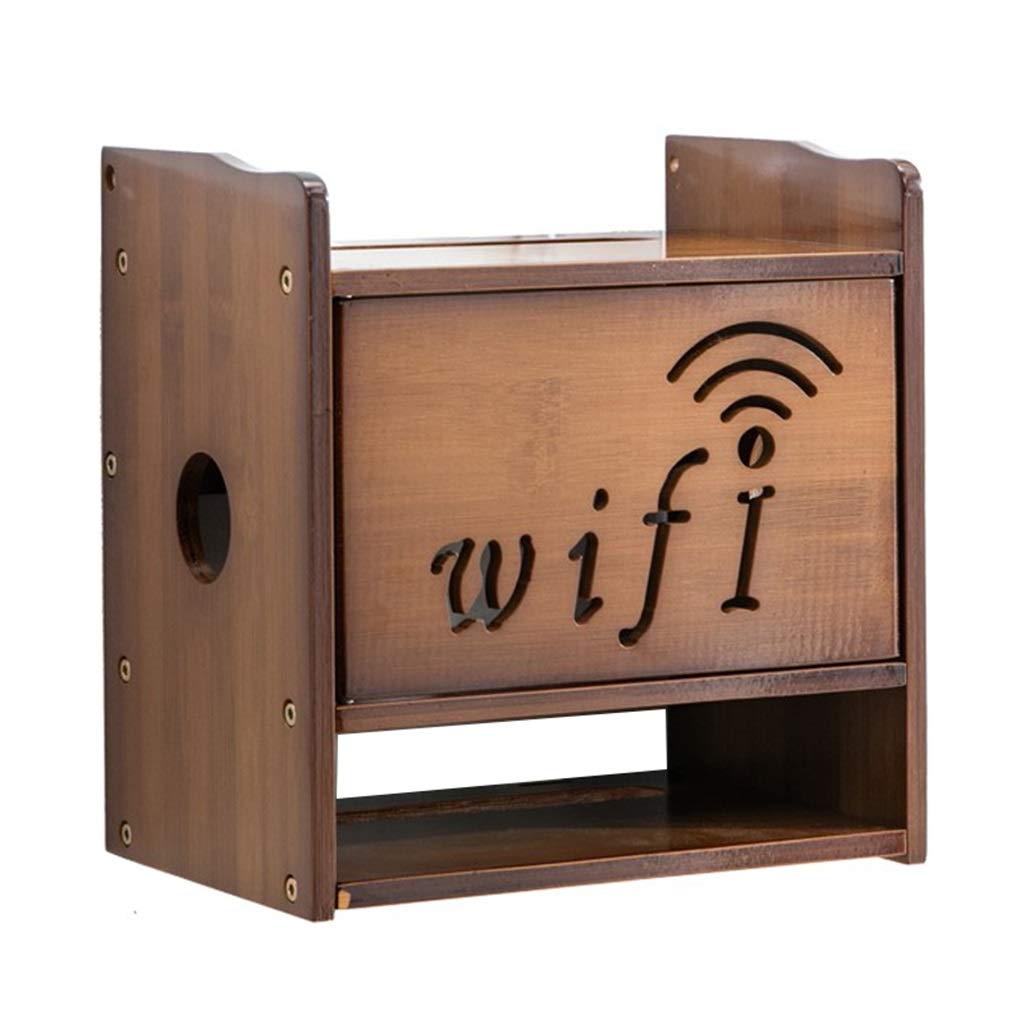 LXYFMS Wooden Router Remote Controller WIFI Router Storage Box 3 Layer
