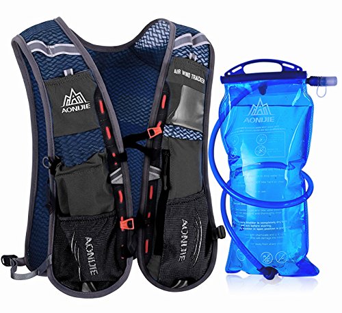 Premium Reflective Vest Hydration Pack has 3L 100oz Storage Pocket Give 1.5L 50oz Bladder as Gift for Hiking Running Biking Clothes Fits Women Men Safety Gear (Black)