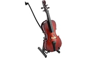 PSSOPP Miniature Cello Replica, Mini Wooden Cello Instrument Model with Case Instrument Model Musical Gifts Ornaments for Desk Shelf Decor Ornaments Gift Idea 5.5in