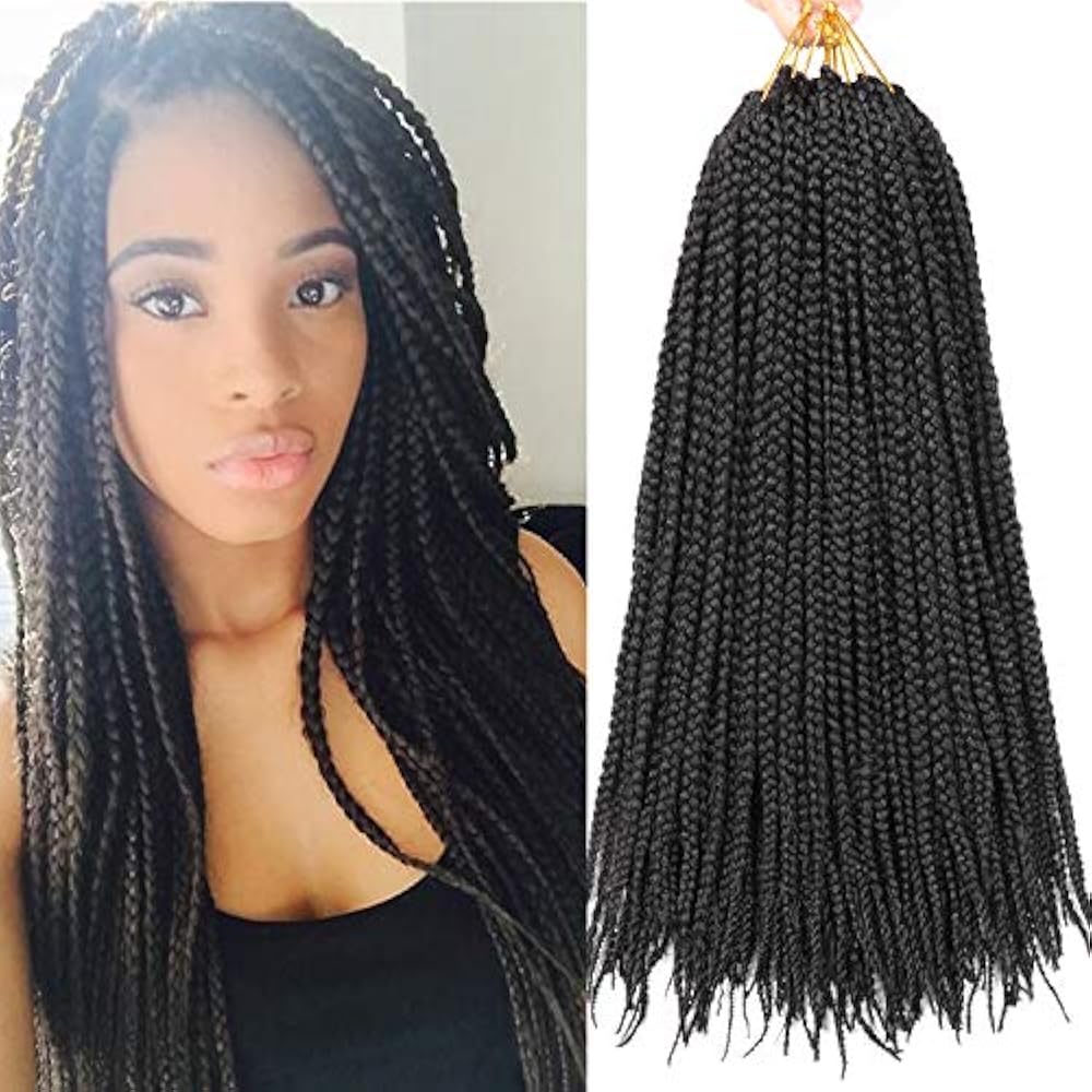 7 Hair Extensions Packs 18 Inch Medium Box Braids Crochet