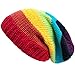Asian Idyllica Crochet Knit Baggy Beanie One Size Rainbow