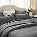Bedsure Quilts Twin Size - Lightweight Bedspreads Twin Size with Basket Weave Pattern, Soft Quilt Bedding Set, Grey Comforter Set Coverlet for All Seasons with 1 Pillow Sham (68