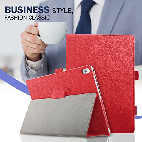 IVSO AT&T Lenovo Moto Tab Case, Ultra Lightweight Leather Stand Cover Case for AT&T Lenovo Moto Tab / Lenovo Tab 4 10 Plus Tablet (Red)