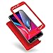 iPhone 8 Plus Case,AICase Ultra Thin Supreme Fashion Full Body Coverage Protection Soft PC [Dual Layer][Slim Fit] Case with Tempered Glass Screen Protector for Apple iPhone 8 Plus(Red)
