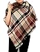 Women Winter Plaid Blanket Scarf Warm Shawl Wrap Soft Big Square Checked Tartan Scarves Oversized