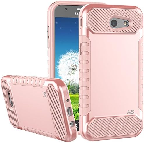 For Samsung Galaxy J3 Emerge Case, Galaxy J3 2017 Case, Galaxy J3 Prime Case, Amp Prime 2 Case, Express Prime 2 Case, Aoways [Blade Series] Rugged Armor Protective Case Cover (Rose Gold)