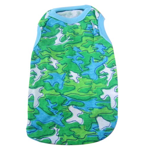 Hold Hondy Pet Dog Camo Style Casual Pullover Tank Top Shirt Apparel (Green, XL)