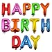 Adorox 16 Inches Happy Birthday Metallic Aluminum Foil Birthday Balloon Banner (Multi-Colored)