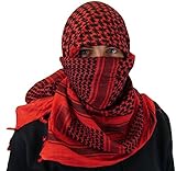 Zephyr Shemagh Tactical Desert Scarf - Red/Black