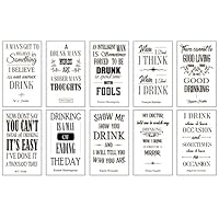 Quote Stickers for Beverage Glasses by VelvetGuru - Set Of 10 Transparent and Waterproof Labels for Party Decorations and Gifts