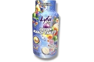 LYLA 3X CLEAN LYLA 3X Oxygen Bleach Tablets For Color Clothes & Plus,Color Booster,Stain Remover, Laundry Brightener, Chlorine Free 42 Tablets