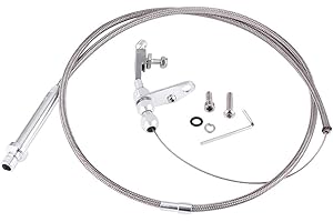 Stainless Kick Down Cable Transmission Kick Down Cable for TH350 Stainless Steel Braided Transmission Kick Down Cable Detent 