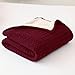 CottonTex Cotton Knitted Cable Blaket Sherpa Lined Throw Soft Warm Cover Blanket with Sherpa Lining Knitting Pattern, 47x70 Inches, Burgundy