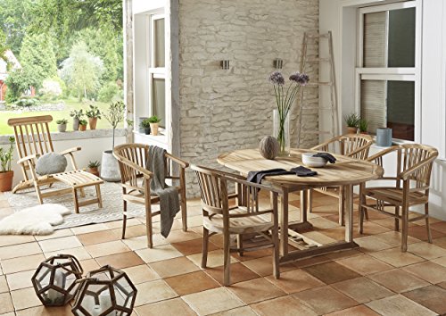 SAM Gartenliege Puccon, 5-Fach verstellbare Sonnenliege, Teakholz massiv, Liegestuhl klappbar, Deckchair/Holzliege ideal für Balkon, Terrasse und Garten – Bild 7