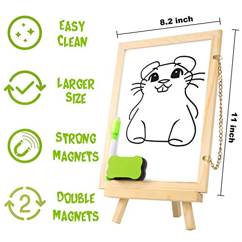 TEPSMIGO Magnetic Letters and Numbers with Board for Kids Preschool- 133 Pieces Foam Fridge Alphabet Magnets, Educational Dry Erase Whiteboard Chalkboard for Toddlers Writing Drawing