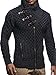 Leif Nelson Men's Knitted Jacket Turtleneck Cardigan Winter Pullover Hoodies Casual Sweaters Jumper LN5340