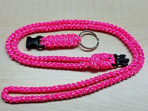 ID badge lightweight paracord lanyard with buckle &amp; keyring, name tag - Choose your color!! - keychain - neck lanyard - handmade