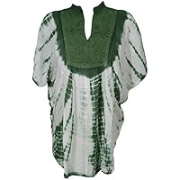 Women's Top Poncho Coverup Blouse Tie Dye Kimono Beach Tunic One Size