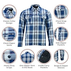 Daniel Smart Men Motorcycle Plaid Shirt All Season